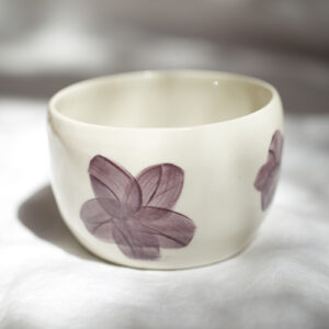 Bol fleuri en grès et porcelaine Terre de Lune